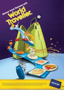 Third and last print ad in the World Traveller branding series